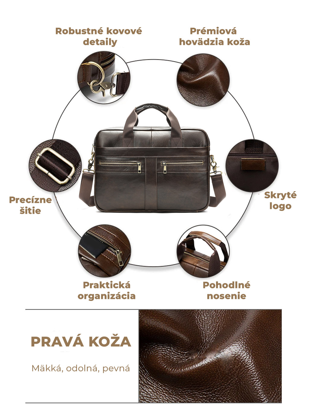 detaily panskej kozenej tasky nA NOTEBOOKPRESTIGE